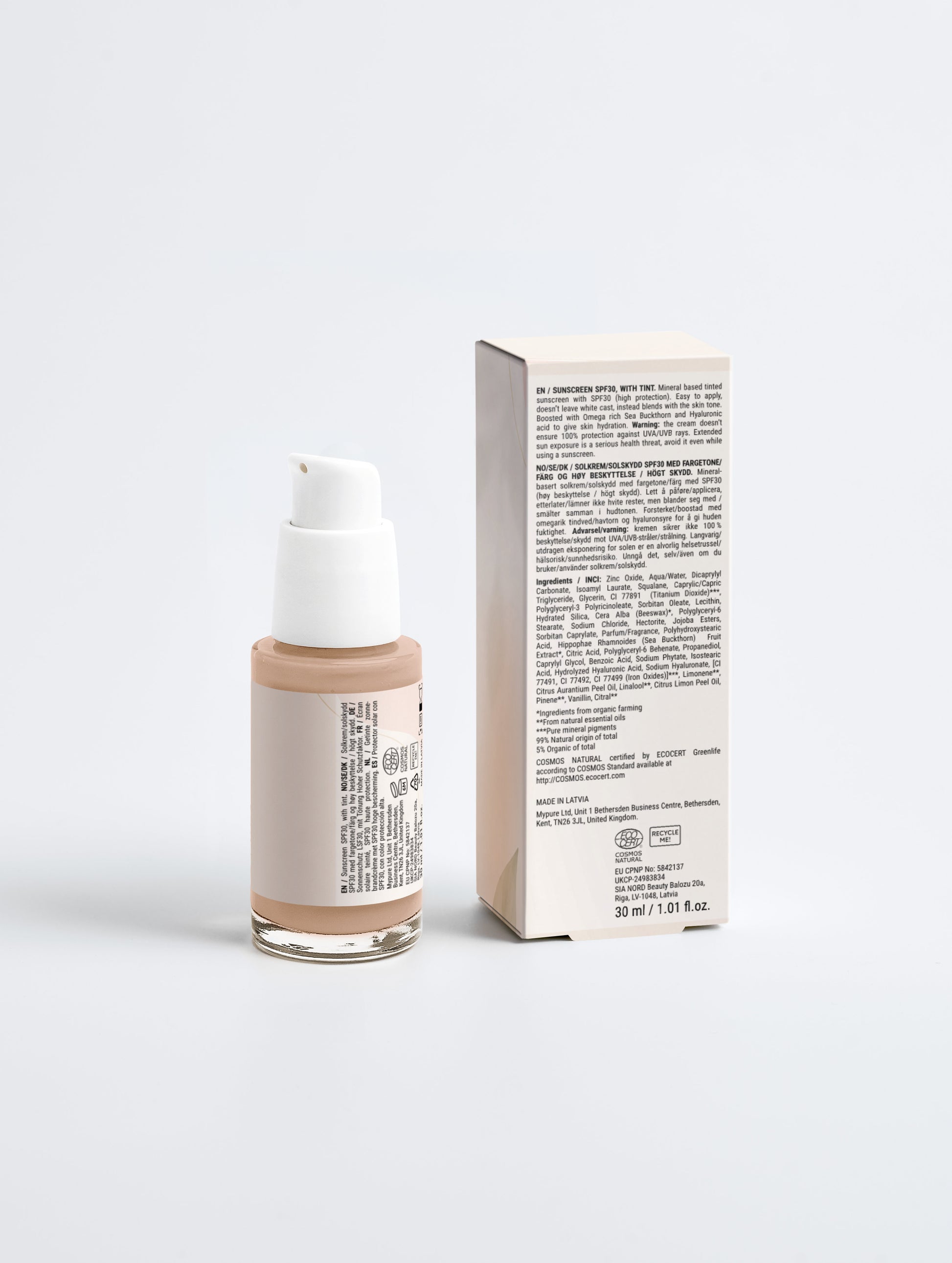 Sunscreen SPF30, with tint